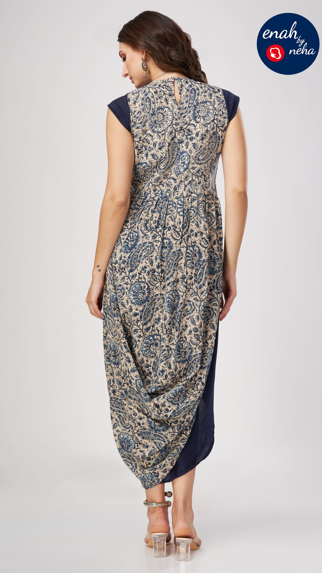 Cowl draped dress