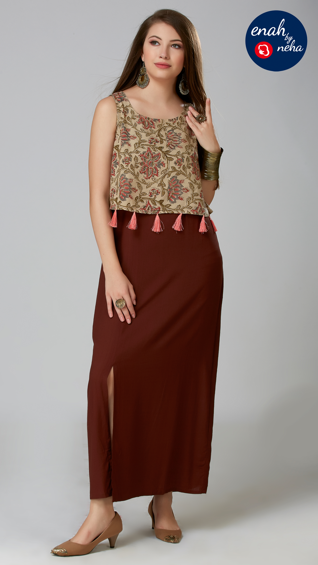 Sleeveless ankle lenght dress