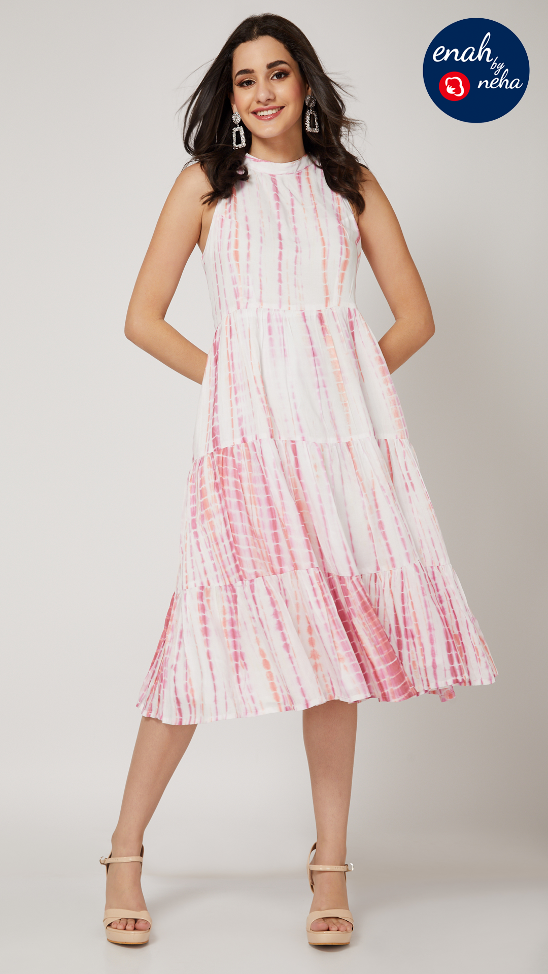 Tie-dye halter dress