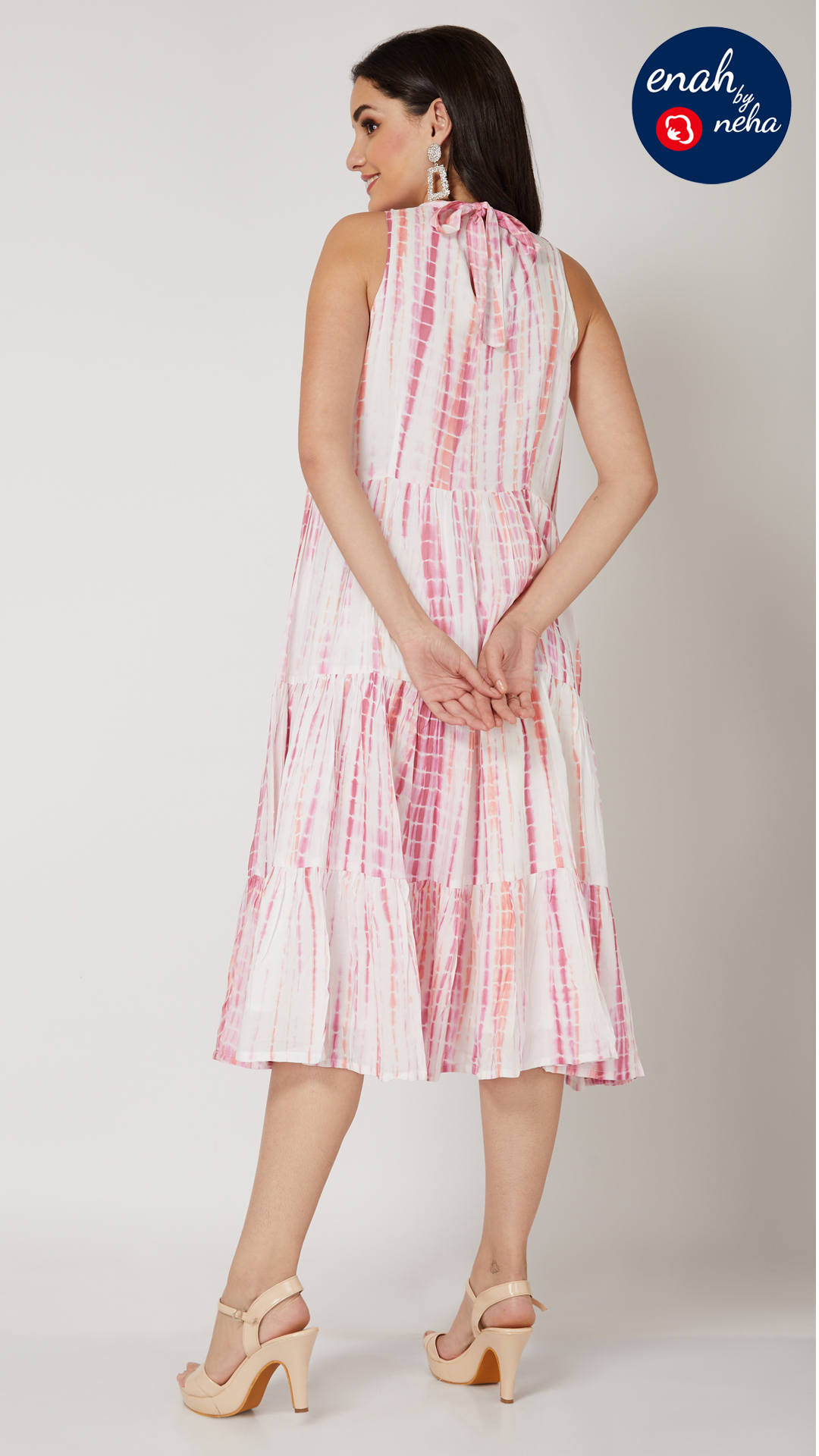 Tie-dye halter dress