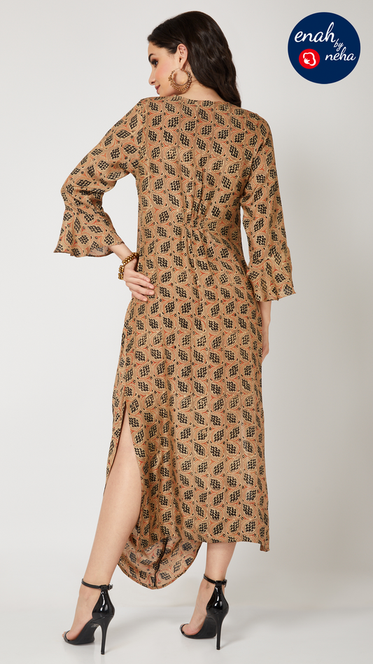 Ajrakh cowl dress