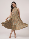 Modal Silk Ajrakh Tiered Dress