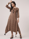 Modal Silk Ajrakh Flared Dress