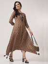 Modal Silk Ajrakh Flared Dress