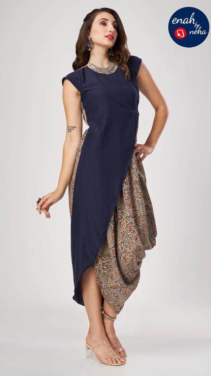 Cowl draped dress