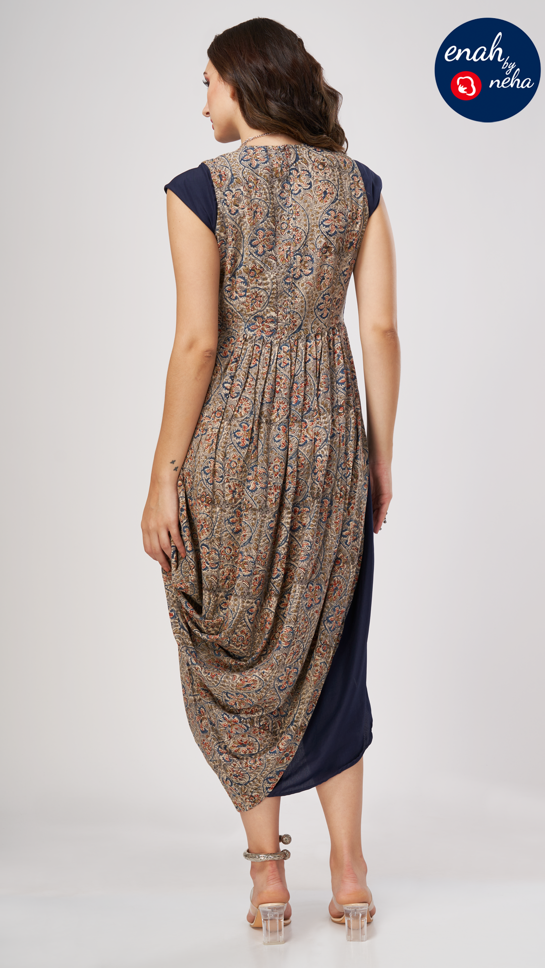 Cowl draped dress
