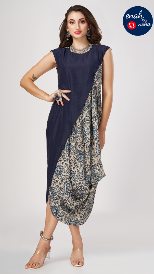 Cowl draped dress