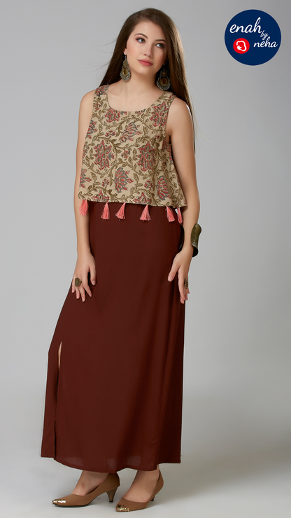 Sleeveless ankle lenght dress