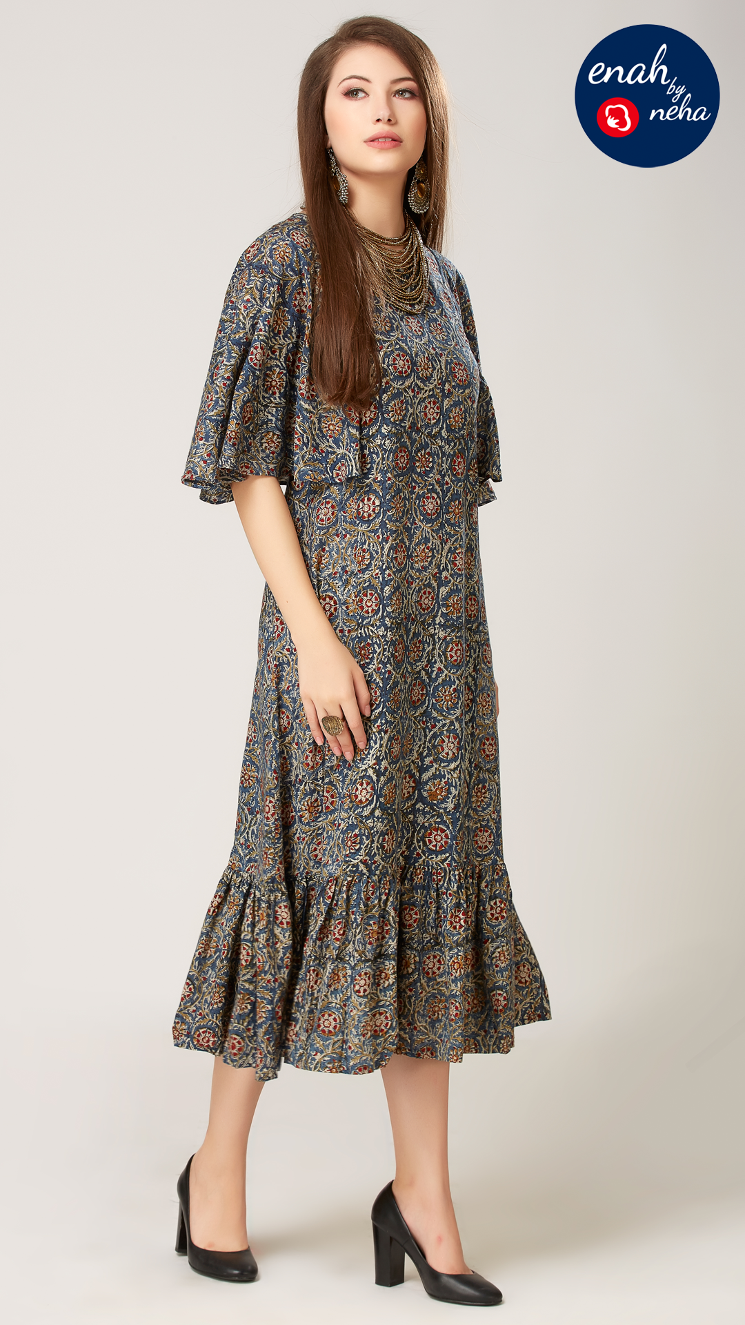 Butterfly sleeve dress