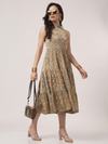 Modal Silk Ajrakh Tiered Dress