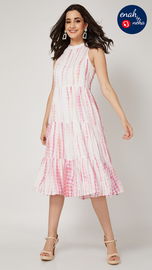 Tie-dye halter dress