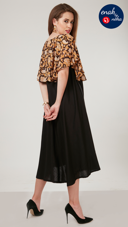 Flared cape dress