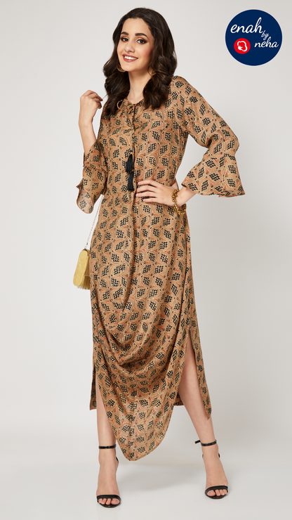 Ajrakh cowl dress