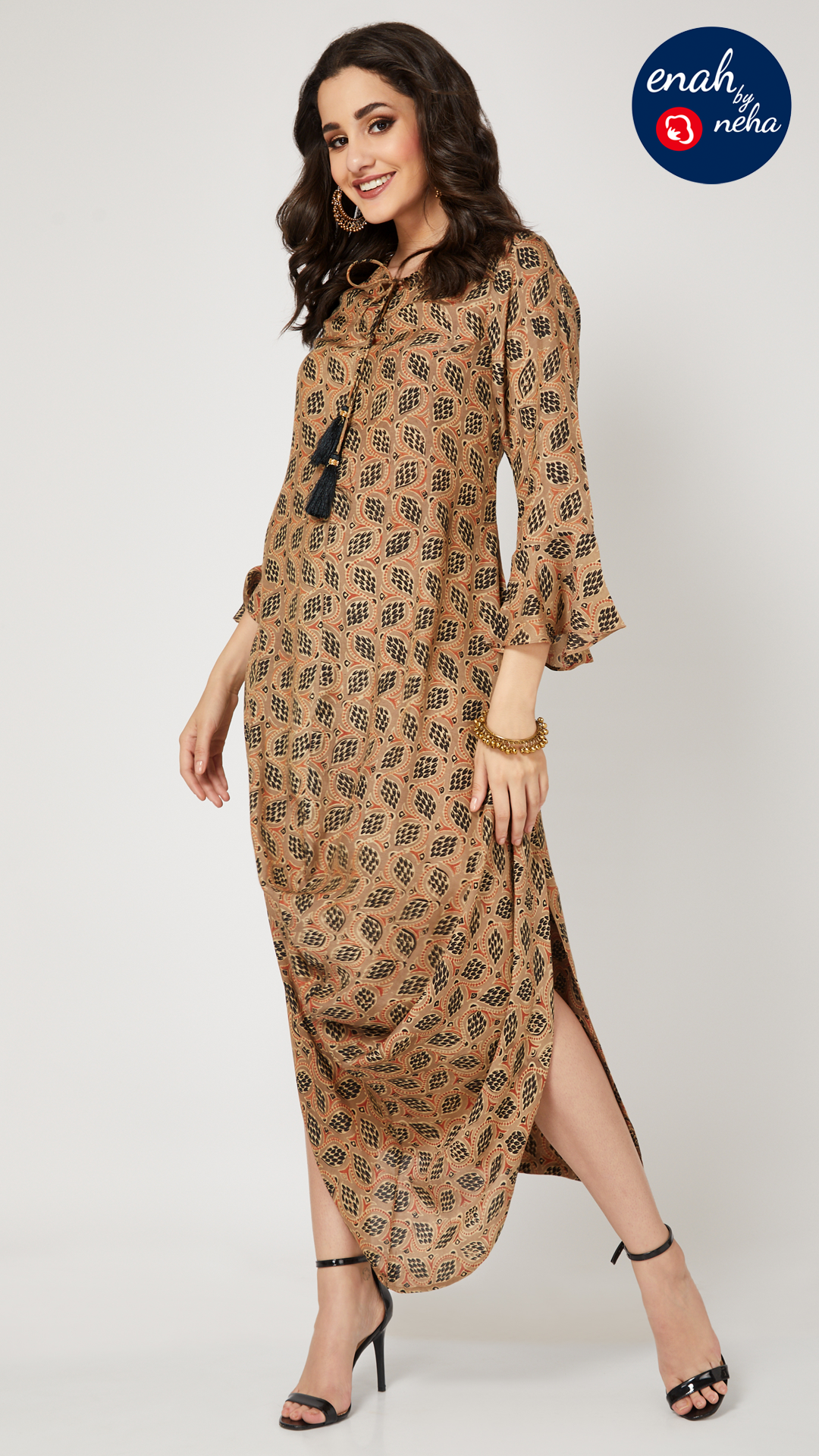 Ajrakh cowl dress