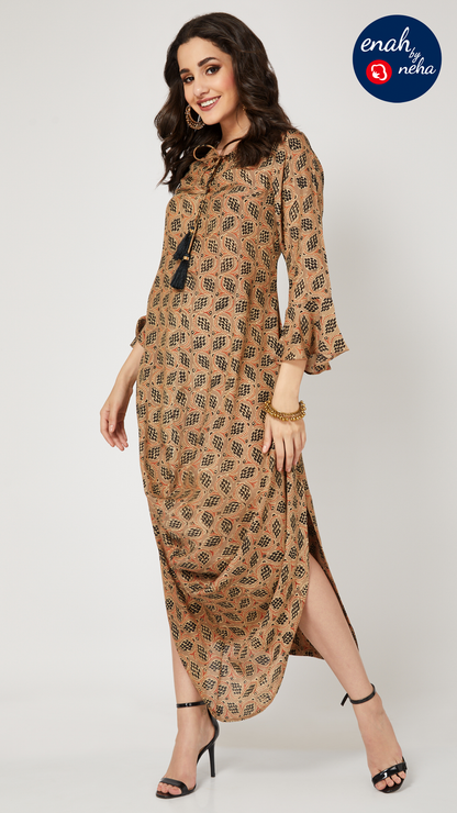 Ajrakh cowl dress
