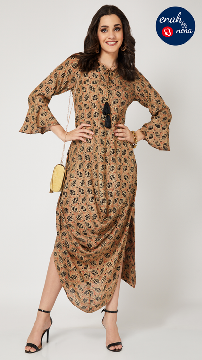 Ajrakh cowl dress