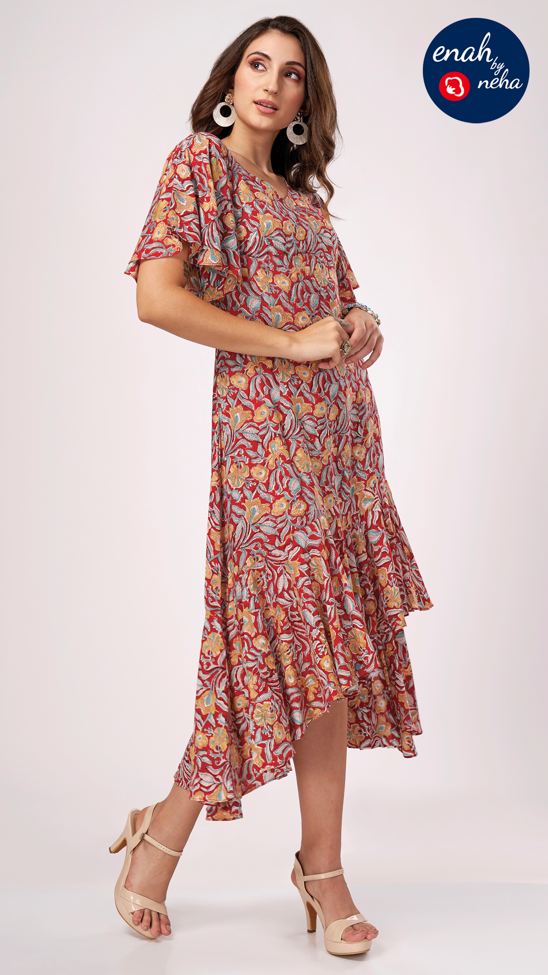 Slant hem dress