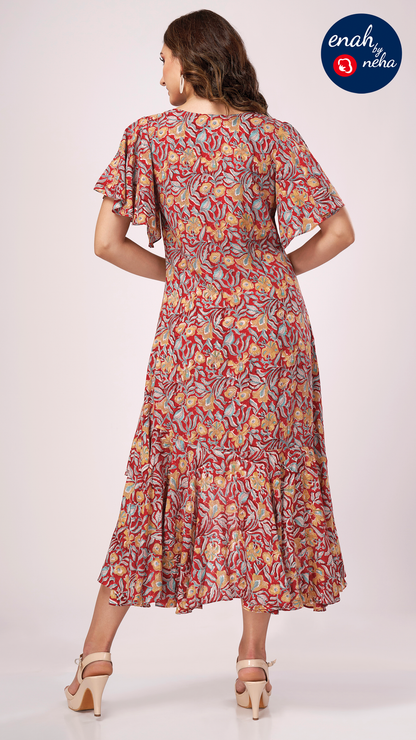 Slant hem dress