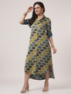 Modal Silk Ajrakh Shirt Dress