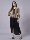 Cowl dress with ajrakh jacket