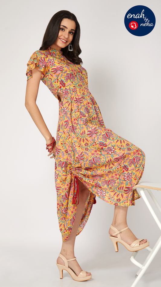 Side roll-up dress